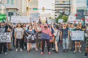 Demonstrators demanding justice for Alton Sterling and Philando Castile in Salt Lake City, July 09, 2016. Photo by Tyson Call 